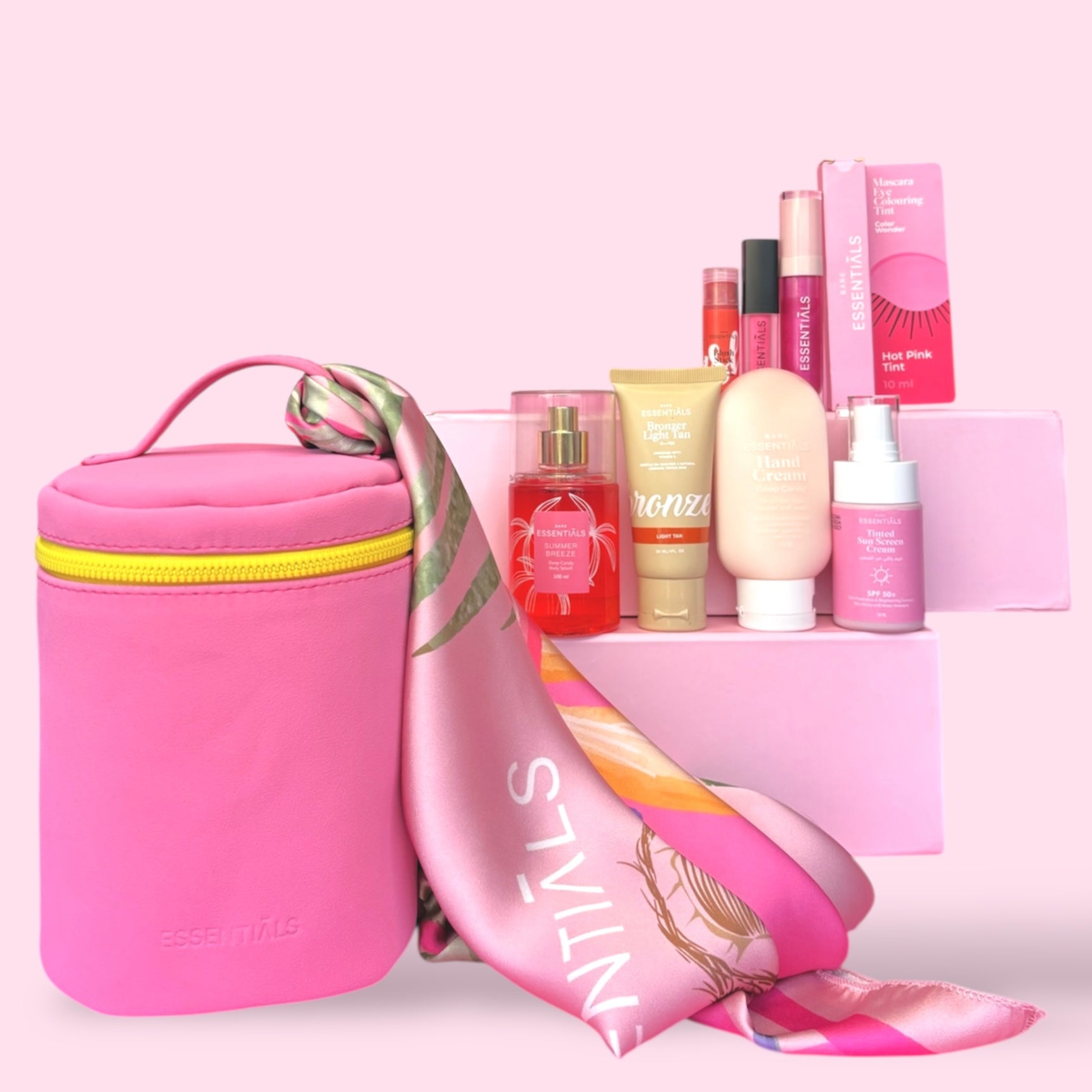 Hot Pink Barrel Full Bucket + Essentials Silk Scarf (80×80) Bundle